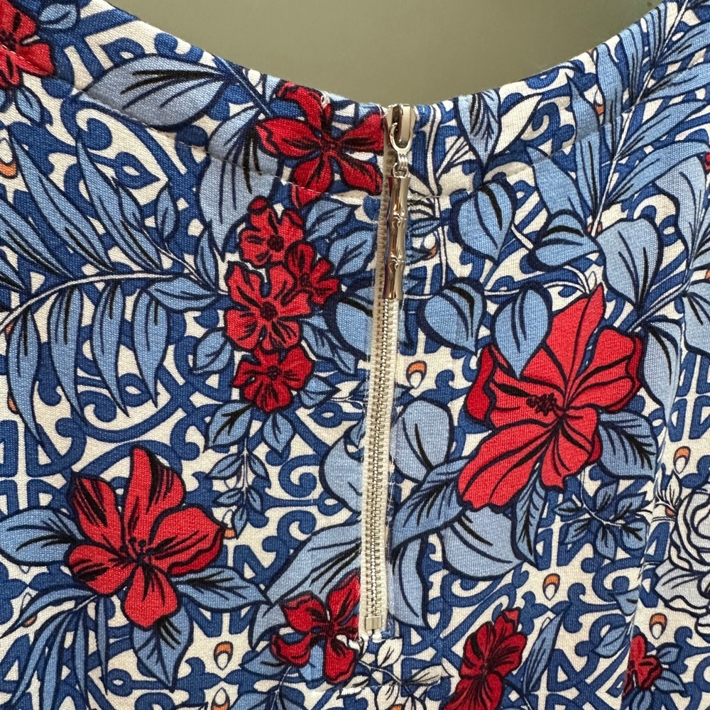 Tommy Bahama Blue and Red Floral Midi Dress - Picture 5 of 7